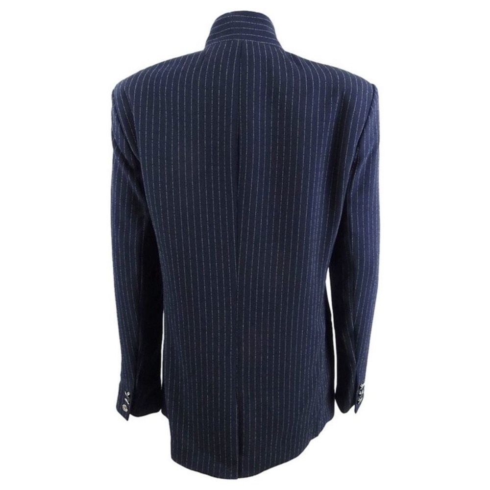 Tommy Hilfiger Women's Pinstriped Open-Front Jacket - Midnight/Ivory - Picture 2 of 15